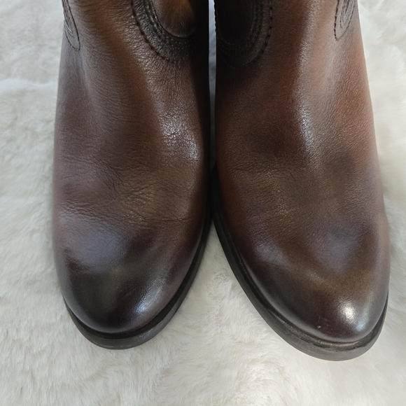 Lucky Brand Blue Jeans America Women's Brown Leather Western Boots size 8 NWOT - Picture 2 of 10